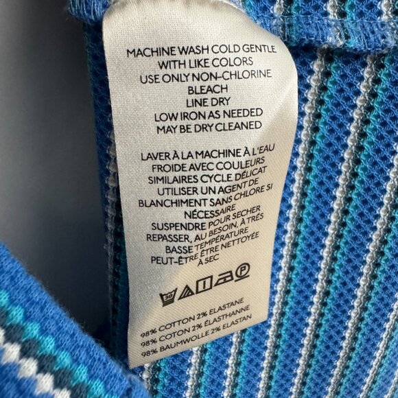 Pilcro Women’s Size Large Blue Stripe Scoop Halter Neck Knit Tank Top New - Picture 8 of 9